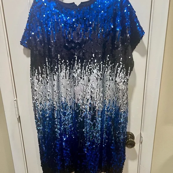 aidan mattox sequin shift dress Aidan Aidan Mattox Short Sleeve Multicolor Metallic Sequin Shift Dress sz 6 NWD